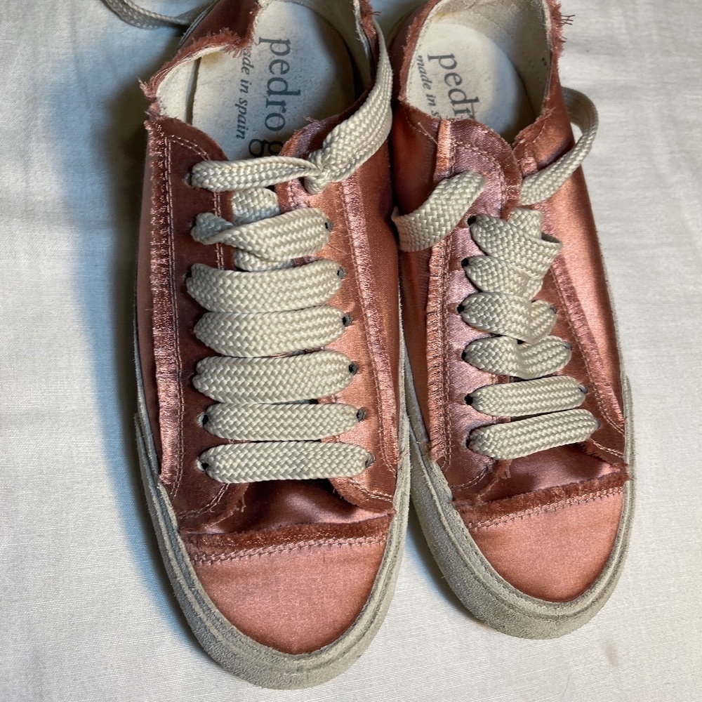 Rose Satin Sneakers suede lining - Picture 2 of 12